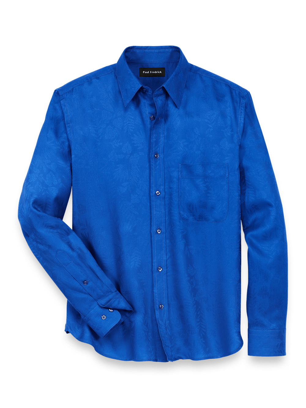 Product Image of Lyocell Solid Jacquard Casual Shirt-Blue