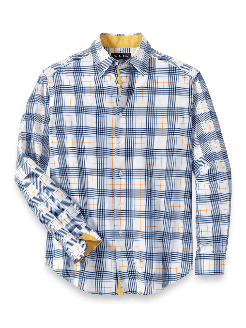 Product Image of Performance Stretch Check Casual Shirt-Blue/Yellow