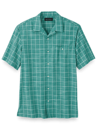 Cotton Windowpane Casual Shirt - Green
