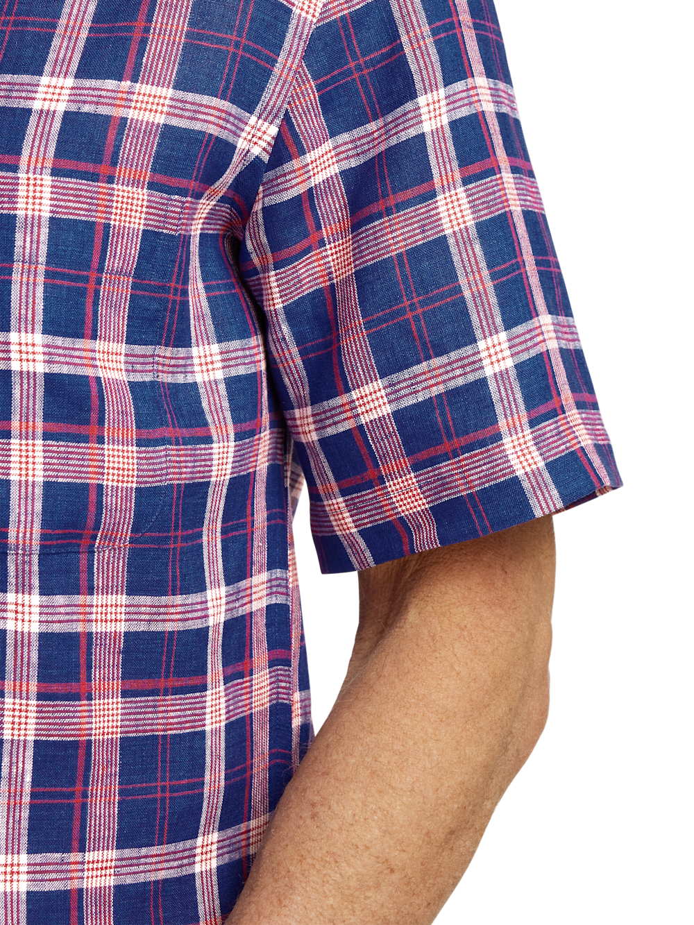 Alternate Image of Linen Plaid Casual Shirt-3
