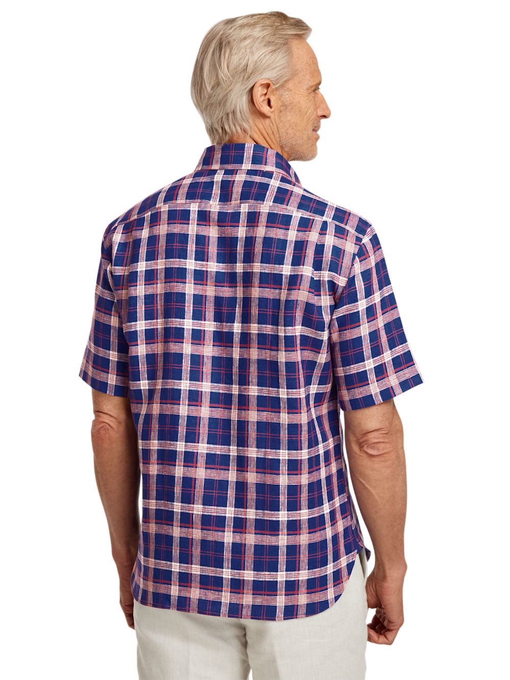 Alternate Image of Linen Plaid Casual Shirt-4