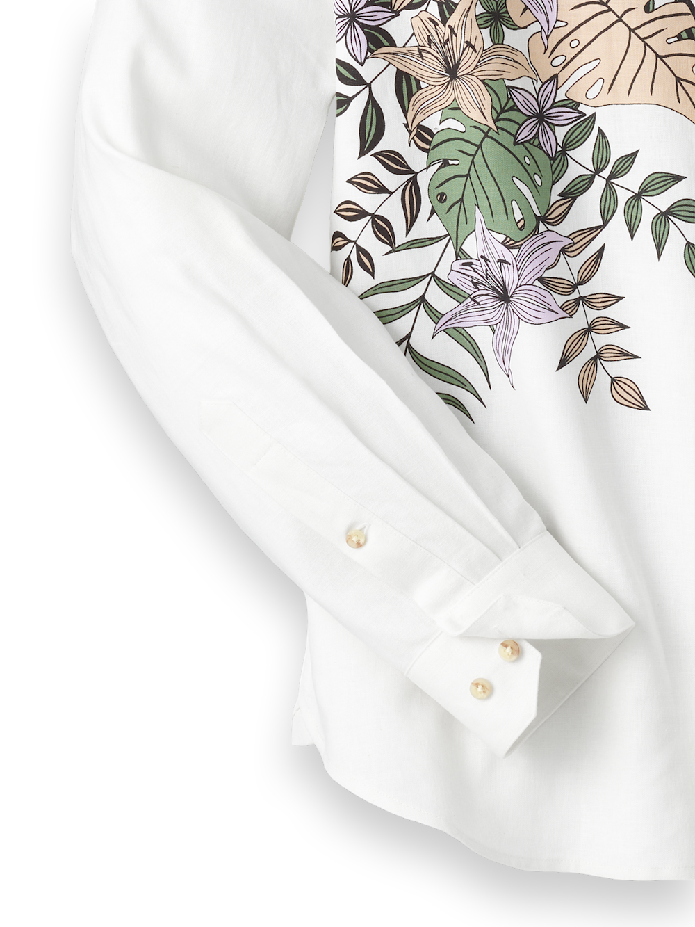 Alternate Image of Linen Blend Print Panel Casual Shirt-6