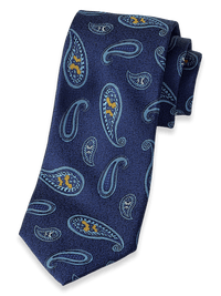 Paisley Woven Silk Tie - Blue