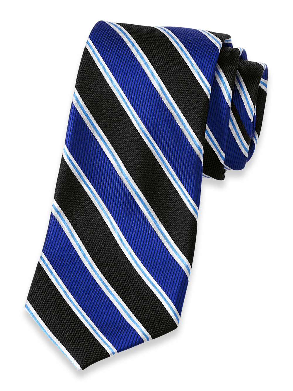 Product Image of Stripe Woven Silk Tie-Blue/Black