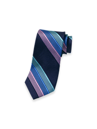 Stripe Woven Silk Tie - Blue Multi