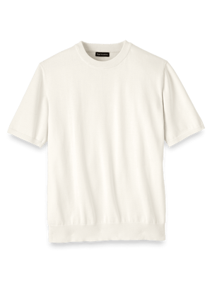 Supima Cotton Crew Neck Sweater - Off White