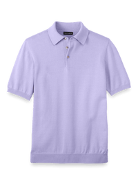Supima Cotton Three Button Polo - Lavender