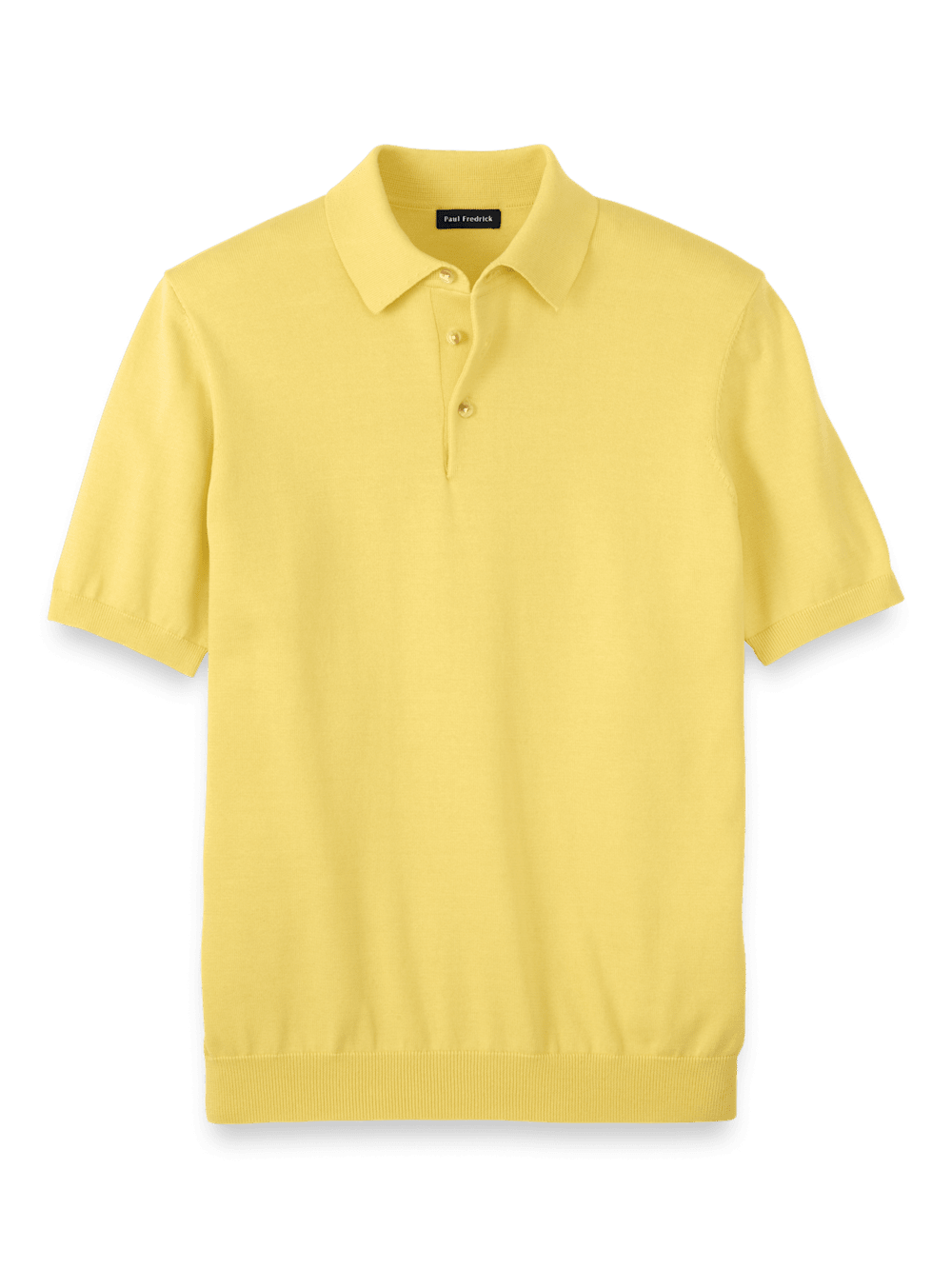 Product Image of Supima Cotton Three Button Polo-Light Yellow