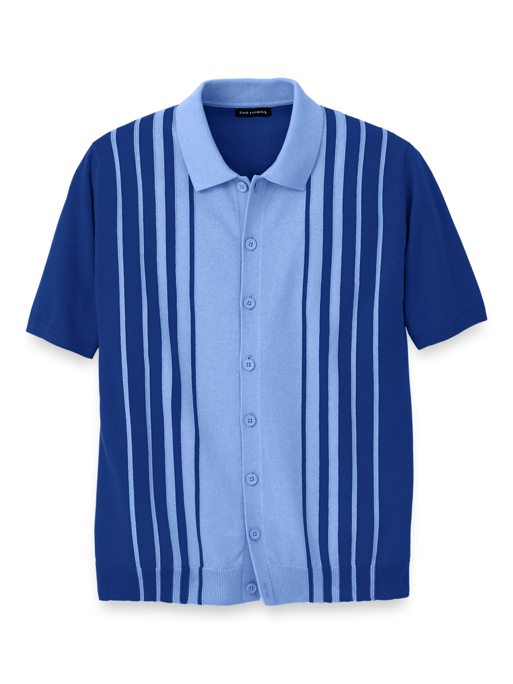 Product Image of Cotton Button Front Polo-Blue