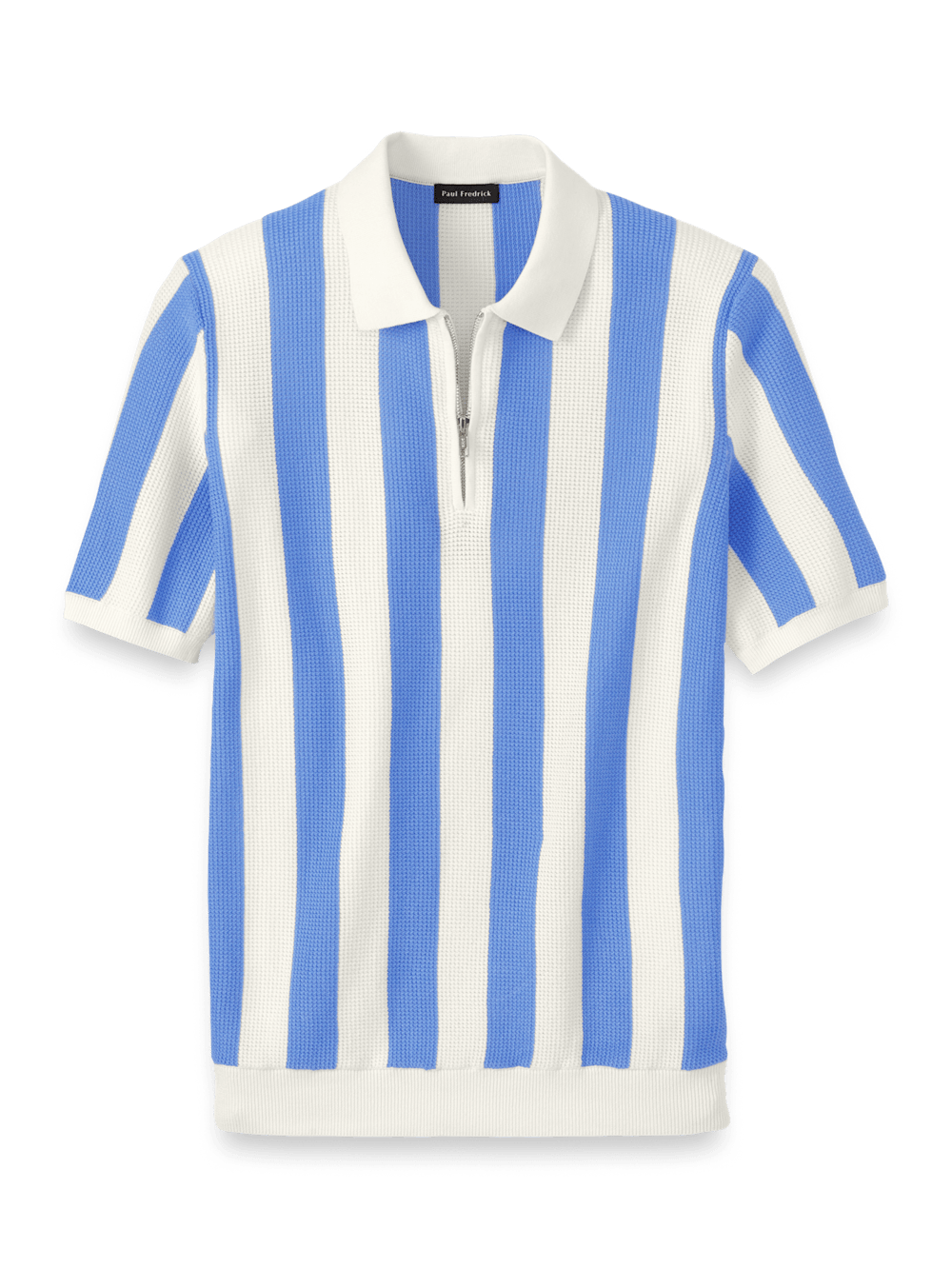 Product Image of Cotton Quarter Zip Polo-Blue