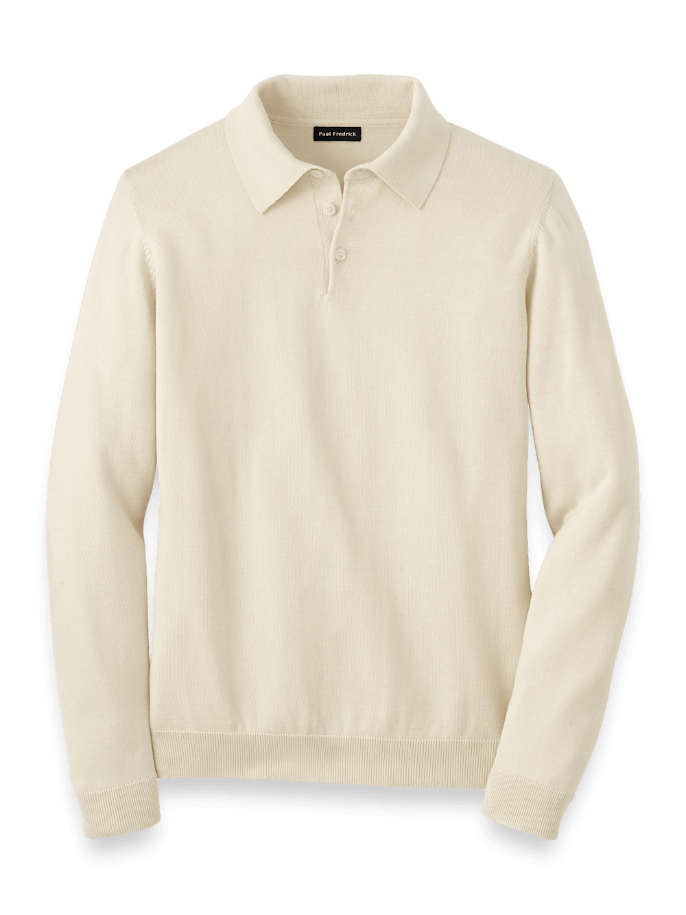 Product Image of Supima Cotton Three Button Polo-Ivory