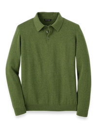 Supima Cotton Three Button Polo - Olive