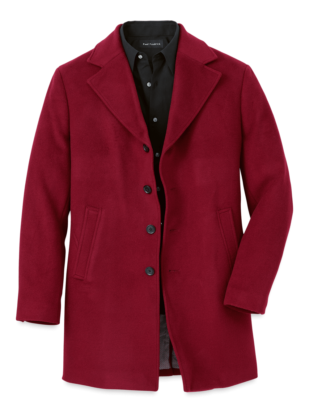Product Image of Wool Single Breasted Topcoat-Red