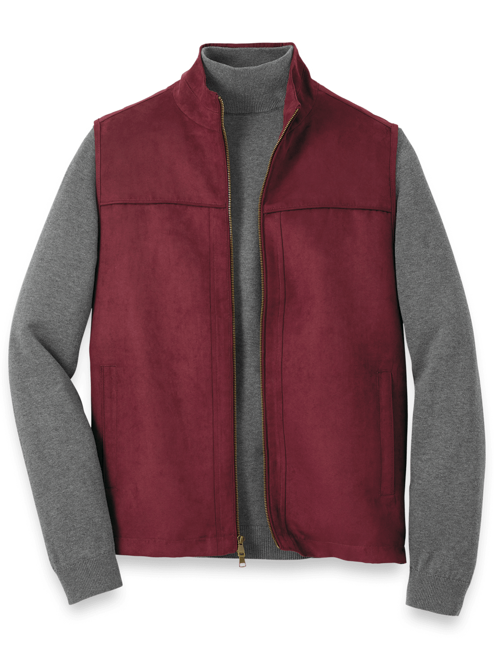 Product Image of Microsuede Vest-Burgundy