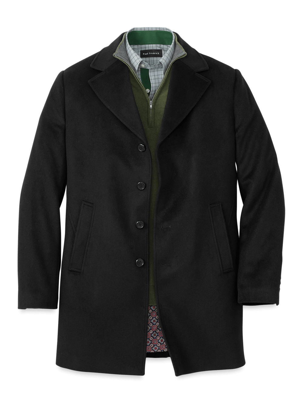 Product Image of Wool Blend Topcoat-Black