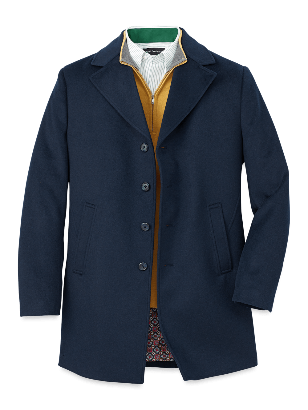 Product Image of Wool Blend Topcoat-Navy